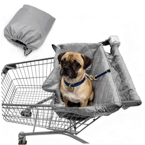 Funda para carrito de la compra para perros resistente a manchas gris