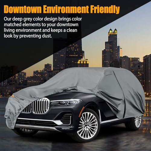 Image of Waterproof Premium Car Covers Replace for 2019-2025 BMW X7, 10 Layers Heavy Duty with Cotton Liner All Weather Car Cover with Zipper Door, Windproof Bands for Snow Rain Dust Protection