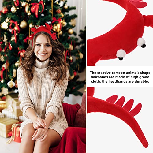 Abaodam Tiara De Caranguejo Tiara De Caranguejo Vermelho Tiara De Cabelo Argola De Cabelo De Animal