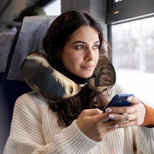 Almohada de viaje de espuma viscoelástica negra ergonómica miniatura 5