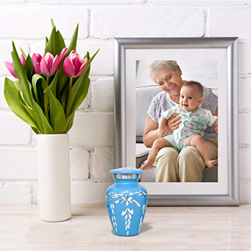 Blue Keepsake Urn - Mini Blue Urn for Human Ashes with Premium Box & Bag - Small Cremation Urn for Ashes - Honor Your Loved One with Funeral Urn Blue - Unique Memorial Urn for Men, Women & Infants - Thumbnail 5