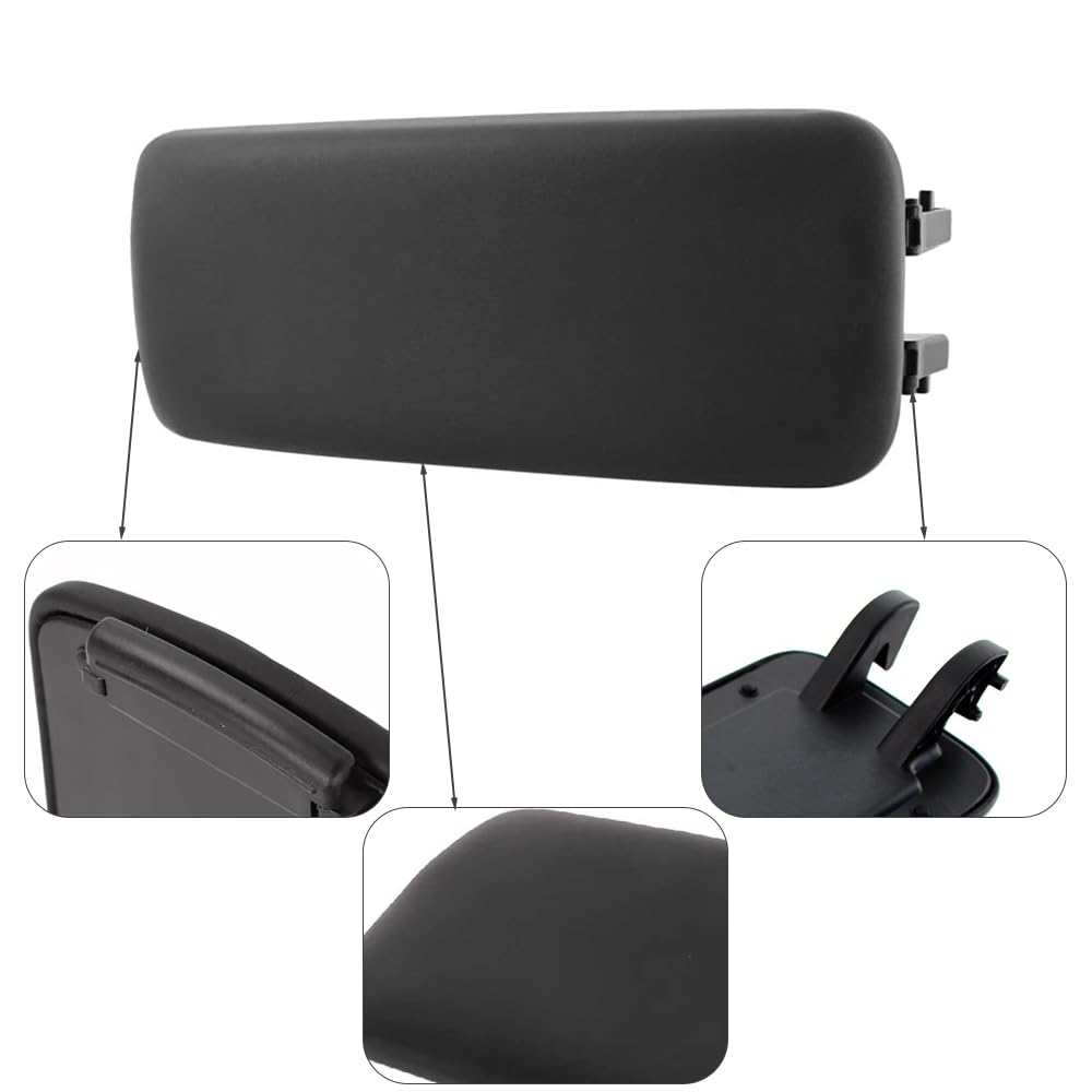 Riloer Funda para reposabrazos de coche, almohadilla negra para consola central de coche, funda de protección para reposabrazos de consola central de coche, compatible con Audi A1 8X1 2012-2018
