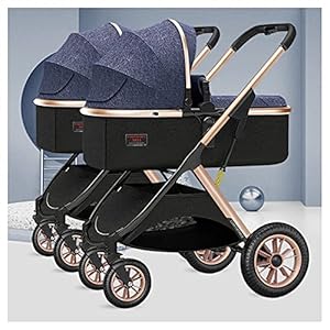 KAMWD 2 Double Stroller for Toddlers Pushchair, Lightweight Foldable & Compact Tandem Strollers All-Terrain Splittable…