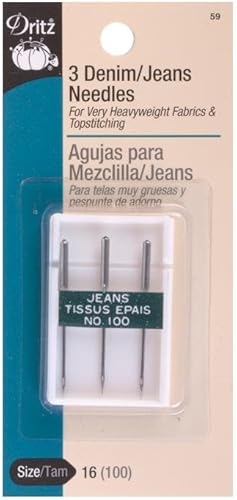 Dritz Agujas de máquina para mezclilla y jeans, tamaño 16/100, 3 unidades