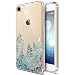 Produktbild KunyFond Hülle Kompatibel mit iPhone 7 Plus/8 Plus Silikon Schutzhülle,KunyFond Blätter von Blumen Malerei Muster TPU Kristallklar Schutzhülle Klar Weiche Silikon Clear Handyhülle