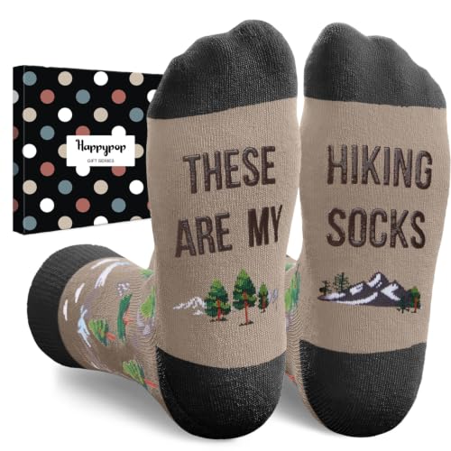 HAPPYPOP Novelty Hiking Socks, Cotton Blend