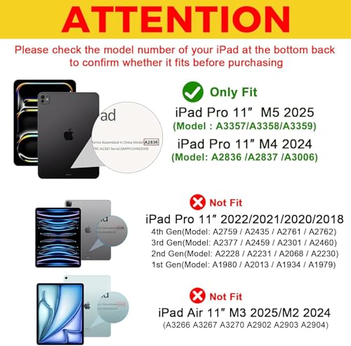Image of TGK Rotating Case for iPad Pro 11 Inch M5 2025 /M4 2024 Model A3357 /A3358 /A3359 /A2836 /A2837 /A3006, Cover for 6th /5th Gen iPad Pro 11 inch (Green)