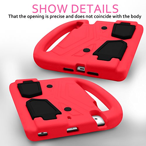 iPad Mini Case for Kids, EVA Drop-Proof Shockproof with Kickstand/Handle Kids Friendly Protective Tablet Cover for iPad Mini 1 2 3 4 5(Red)