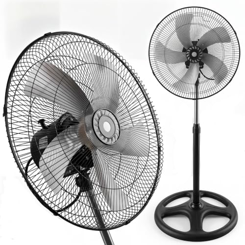 081 Store - Ventilatore a Piantana silenzioso 75W – 5 Pale in Metallo, Diametro 50 cm, Basso...
