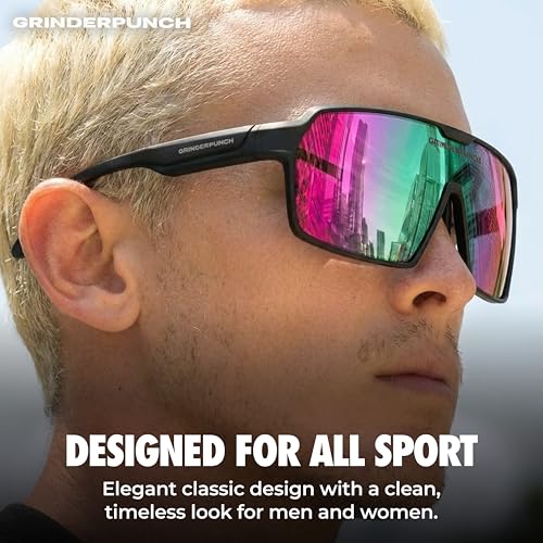 Image of grinderPUNCH Polarized Sports Sunglasses for Men Women UV Protection Shades for Baseball Running Cycling Skiing & Pickleball