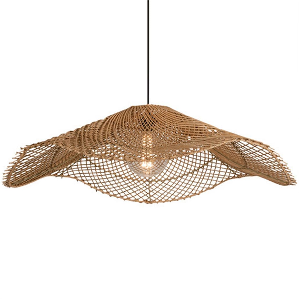 Suspension rotin 50cm luminaire bohème pour une salle à manger chaleureuse
