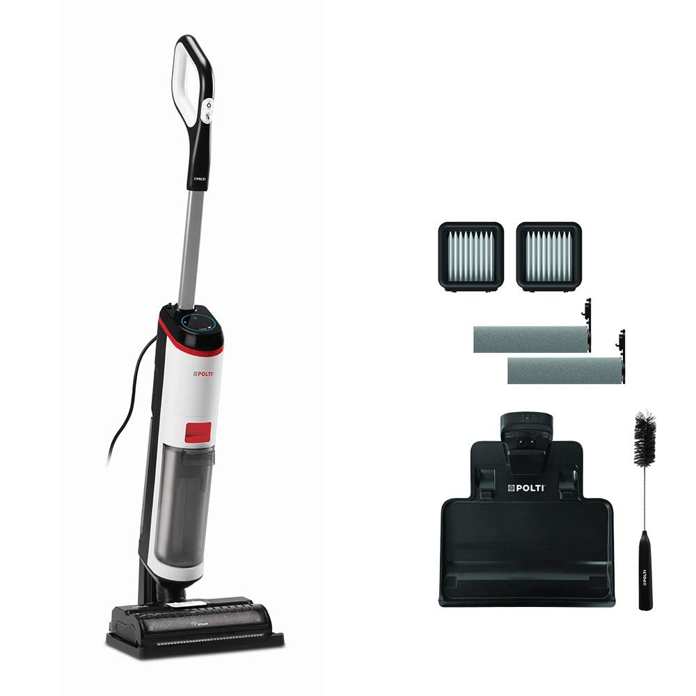 Aspirapolvere a vapore - POLTI RollySteam WD10 - 7000 Pa - 0,​6 L - Nero / Bianco