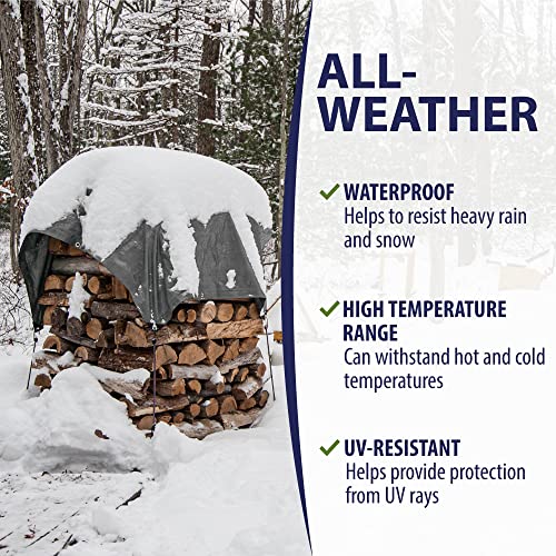 Rugged Rhino Tarp, Extreme Protection, 100% Waterproof Tarps, Heavy Duty, UV and Rip Resistant Covers, Wood, RV, Camping Cover, Multipurpose Outdoor Tie Downs, Reinforced Grommets, 8x10, Silver - Thumbnail 3