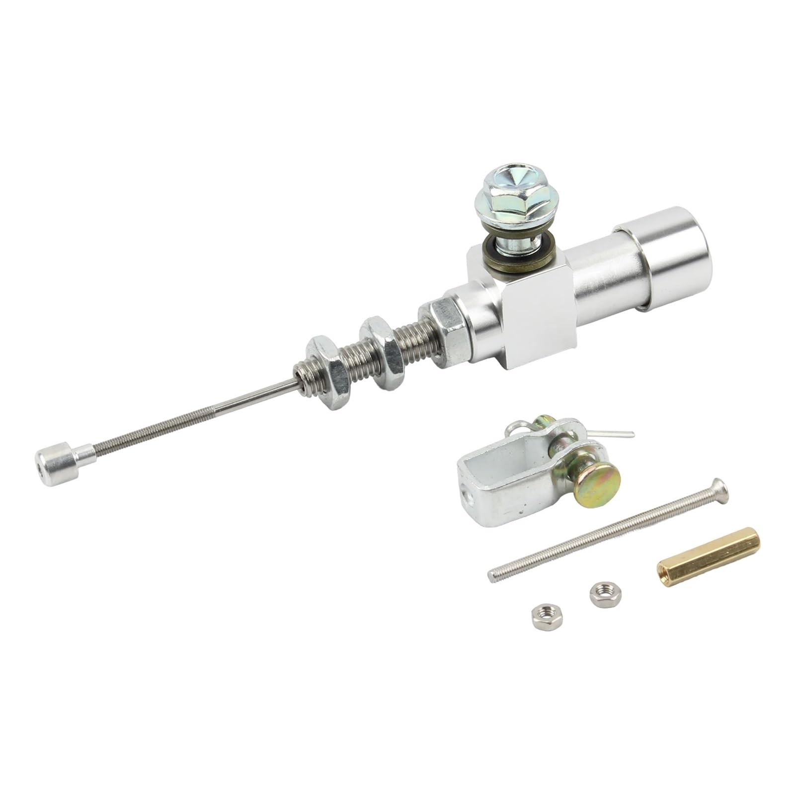 Kvswbre Silver Motorcycle Rear Brake Pump Universal 12.7Mm Piston Motorcycle Motocross Dir Bike Hydraulic Clutch Master Cylinder Rod Brake Pump Moto Accessories(Silver)