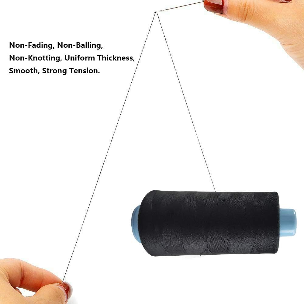 2 Spools Polyester Sewing Thread Spools, 2 Colors White and Black, 3000 Yards Each Spool, 40/2 All-Purpose Connecting Threads for Sewing Machine and Hand Repair Works for Hand & Machine Sewing : Arts, Crafts & Sewing