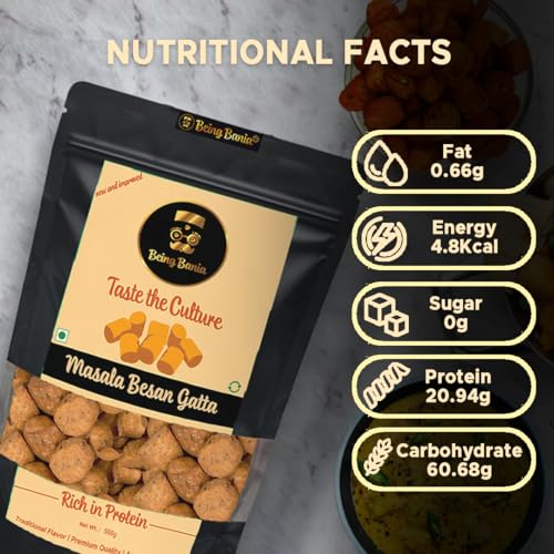 Image of Being Bania Besan Gatta - Gatte , 500g | Marwari Gatta Sabzi | Rajasthani food | Home made | Ready to cook