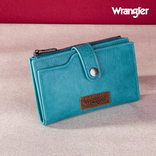 Wrangler Wallet for Women Bifold Card Holder with Zipper Pocket Ladies Clutch Purse with ID Window Turquoise WG119-W002TQ by Wrangler - Used condition - Image 6