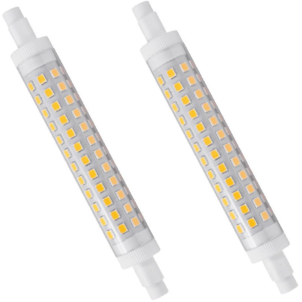 WULUN R7S 118mm 9W Linear LED Bulbs, 3000k Warm White, Ceramic Body,90 Watts Equivalent,900Lumens,AC/DC 220-240V, Non-dimmable,2pcs
