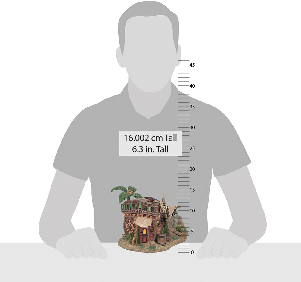 Department 56 Snow Village Halloween Pirate Haven Hideaway Lit Building, 6.3 Inch, Multicolor