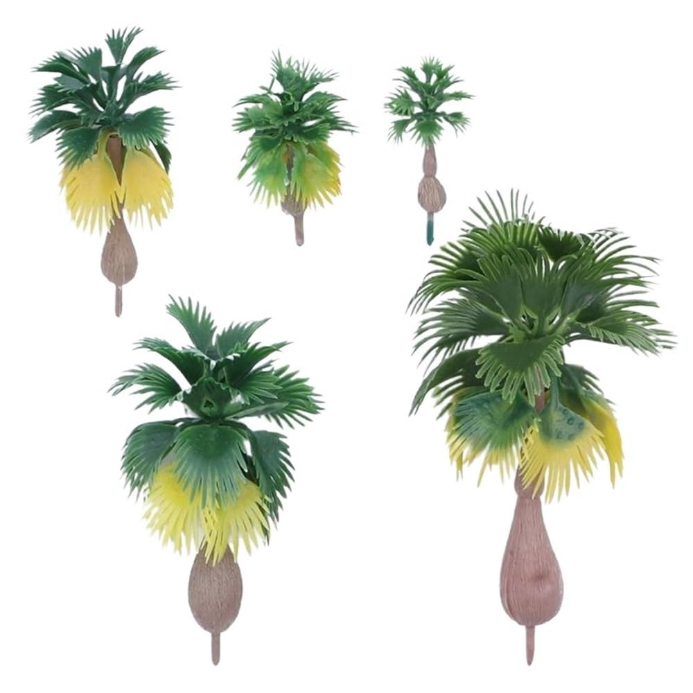 Landscape Greenery 15pcs Plastic Palm Trees, Model Train, Tropical Forest Landscape Railroad Architecture Diorama Tree Decor