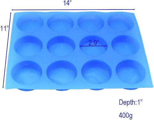 Miniatura 7 de X-Haibei Círculo redondo grande redondo básico jabón loción barra silicona molde diámetro 3 pulgadas 3 oz por célula
