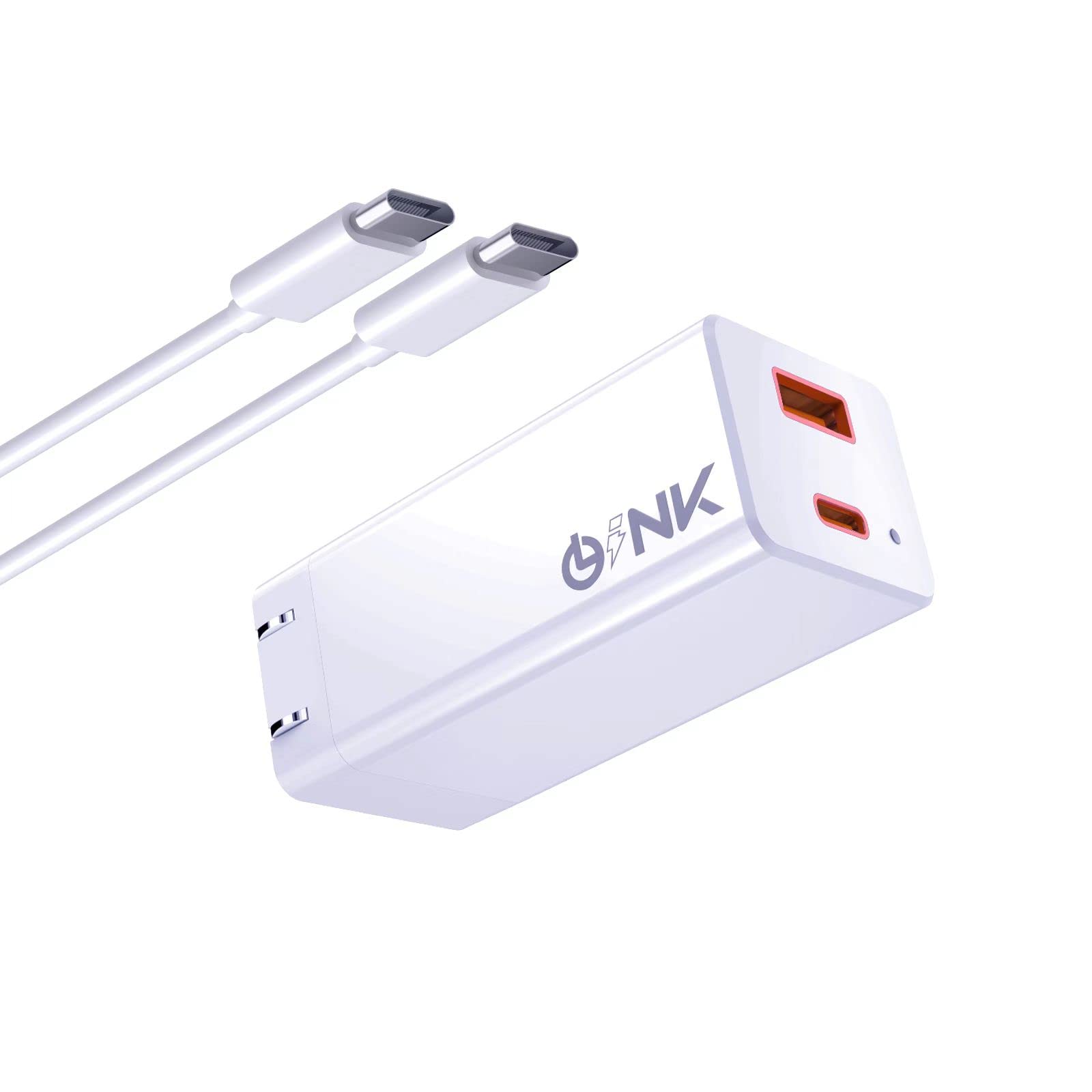 OLINK65W Fast Charging USB C GaN Charger, Universal Compact USB Charger Block for Laptops, Tablets, iPhone Pro Max, iPad, MacBook Pro/Air, Dell XPS, HP, Steam Deck, Nintendo Switch, Cable Included