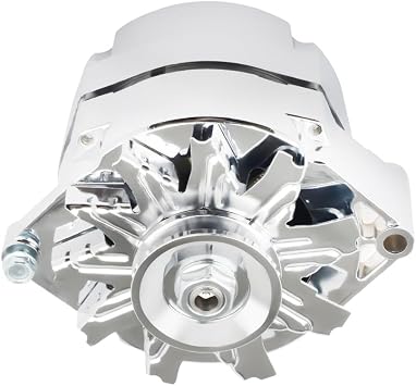 New Chrome 1 Wire Self Exciting Alternator High Output 120Amp Replacement for GM 305 350 BBC SBC 10SI Chevy Buick Street Rod Hot Rod