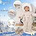 AIKSSOO Baby Snowsuit Hooded Romper Zipper Winter Outwear Footed Infant Boys Girls Jumpsuit