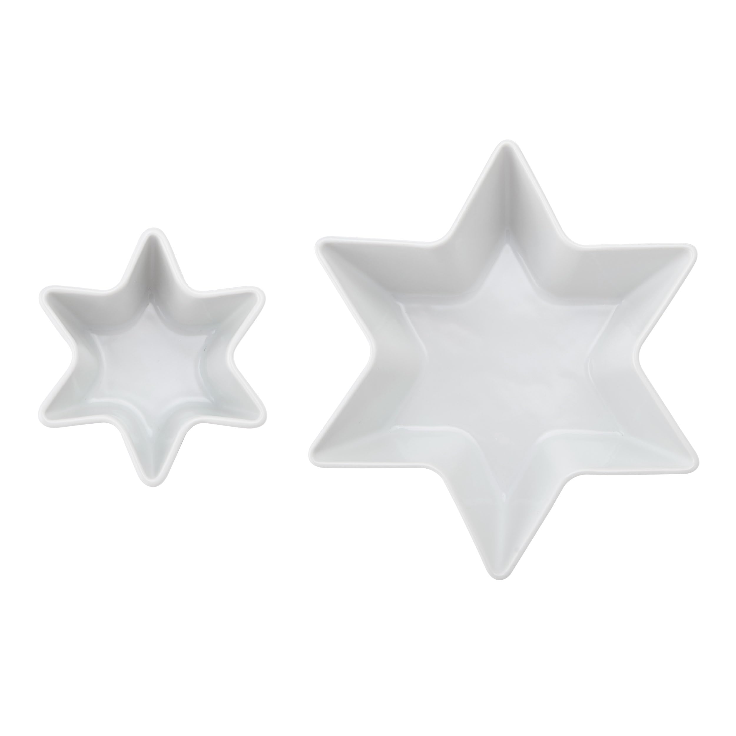 Mikasa Chalk Porcelain Star Bowls, Set of 2, White