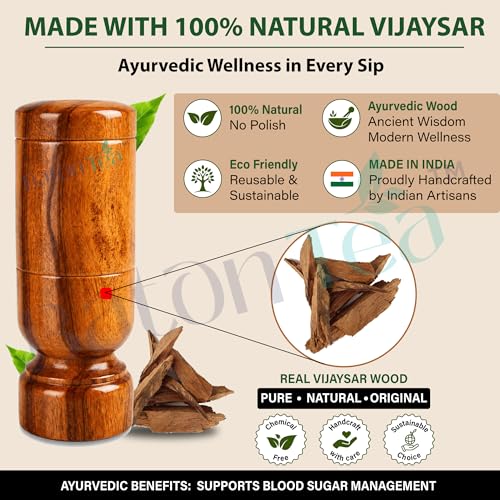 Image of Polished Vijaysar Heartwood Ayurvedic Glass /Tumbler |Lab Tested | Indian Kino Tree Wooden Tumbler | Vijaysar Herbal Glass, Natural Wellness Cup (2 PC)