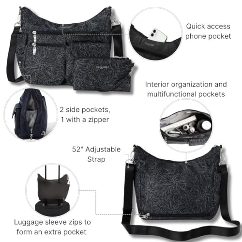 Image of Baggallini Modern Everywhere Crossbody Bag for Women 11x9x4.5 Rfid Hobo Bag