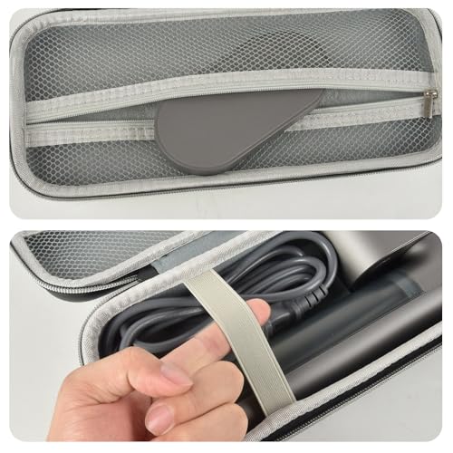 Image of Steamer Case Compatible with Jack & Rose Portable Travel Steamer for Clothes, Handheld Steamer & Iron Carrying Storage Bag Organizer with Mesh Pocket for Accessories-Box Only (Black+Silver zipper)