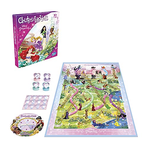 Hasbro Gaming Chutes and Ladders: Disney Princess Edition Board Game for Kids Ages 3 and Up, Preschool Game for 2-4 Players (Amazon Exclusive)
