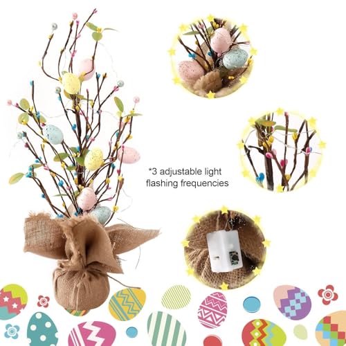 Árbol de Pascua artificial con luces y base de yute estable 4