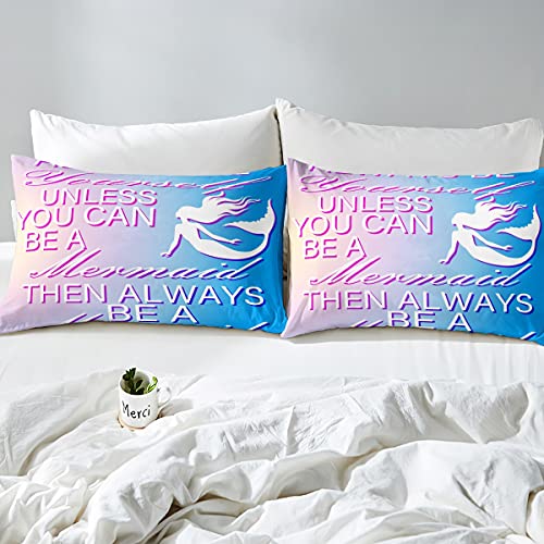 Girls-Mermaid-Comforter-Set-Twin-Size-Gradient-Down-Comforter-Coastal-Nature-Bedding-Set-For-Kids-Women-Adult-Bedroom-Decor-Sea-Animal-Mermaid-Tail-Duvet-Sets-With-1-Pillow-Case-Blue-Purple