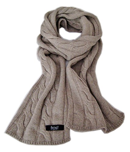 Frost Wool & Cashmere Scarf Classic Cable Knit Scarf
