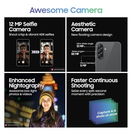 Image of Samsung Galaxy A56 5G (Awesome Graphite, 8GB, 256GB) | Metal Frame | Gemini Live | Awesome Intelligence (AI): Circle to Search, Instant Slo-Mo, Auto-Trim, Object Eraser | Flagship Grade Camera