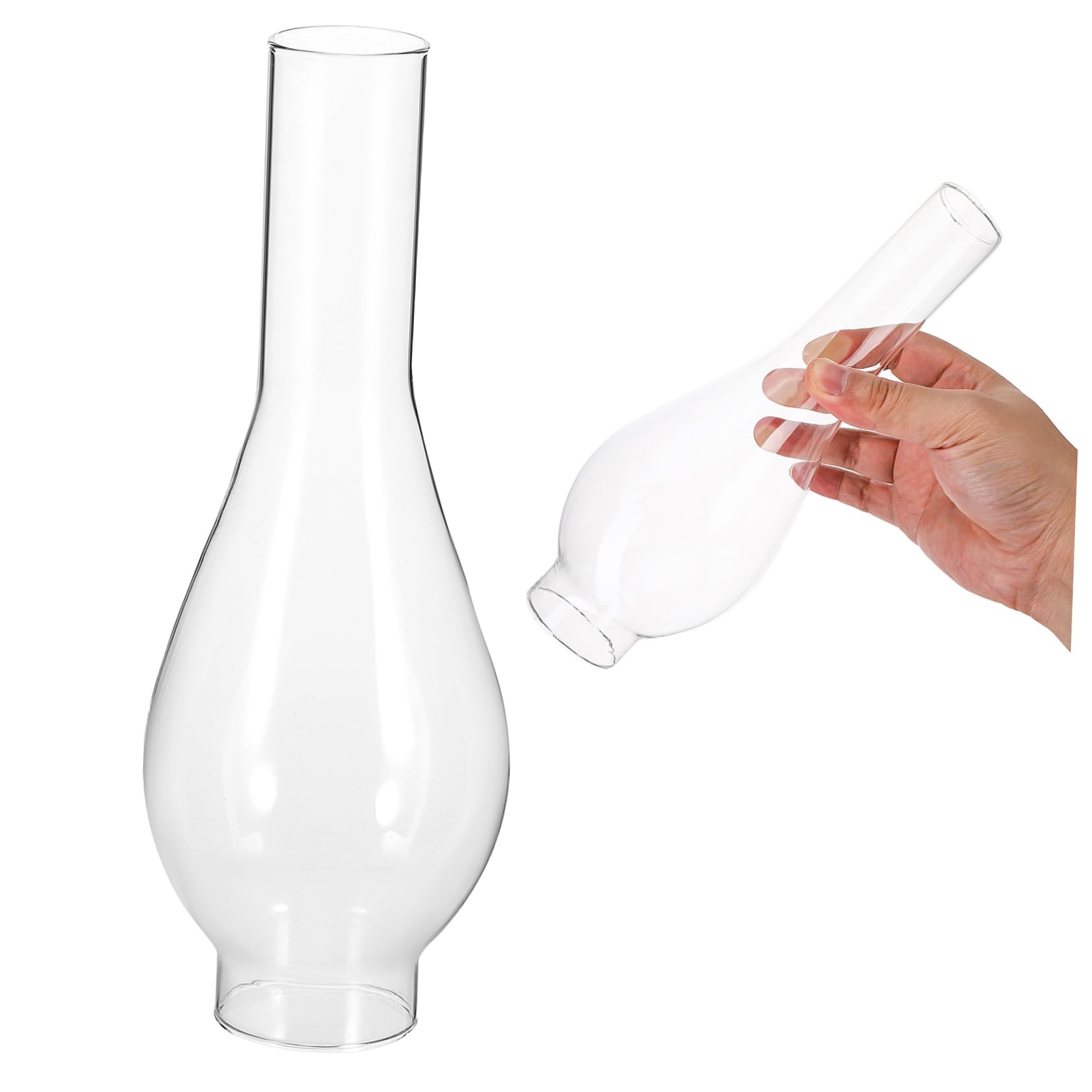 LOEFLIFA Oil Lantern Shade Glass Oil Lamp Chimney Replacement Long Glass Lamp Cover Classic Design Indoor Home Lighting Accessory