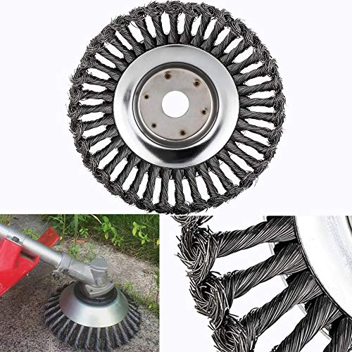 SWAWIS Spazzola per erbacce, decespugliatore, 200 × 25,4 mm, per decespugliatore conico, spazzola per erbacce, spazzola rotonda max 10000 r/min