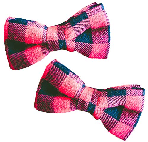 Lumberjack Big Hair Bow Clip Pin Set Baby Girls Buffalo Plaid Holiday Christmas Red Black Pattern Alligator 2