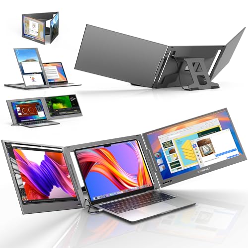 Image of Dual Screen Laptop Monitor Extender, 15.6 inch Fully Compatible Laptop Triple Screen Extender, FHD 1080P IPS Portable Monitor for Laptops 12~17 inch, Plug & Play with USB-C for Win /Mac /PS5 /Switch /PS4