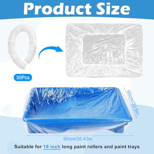 Doublures jetables pour bac à peinture 45cm Hysagtek, lot de 30 protections plastique