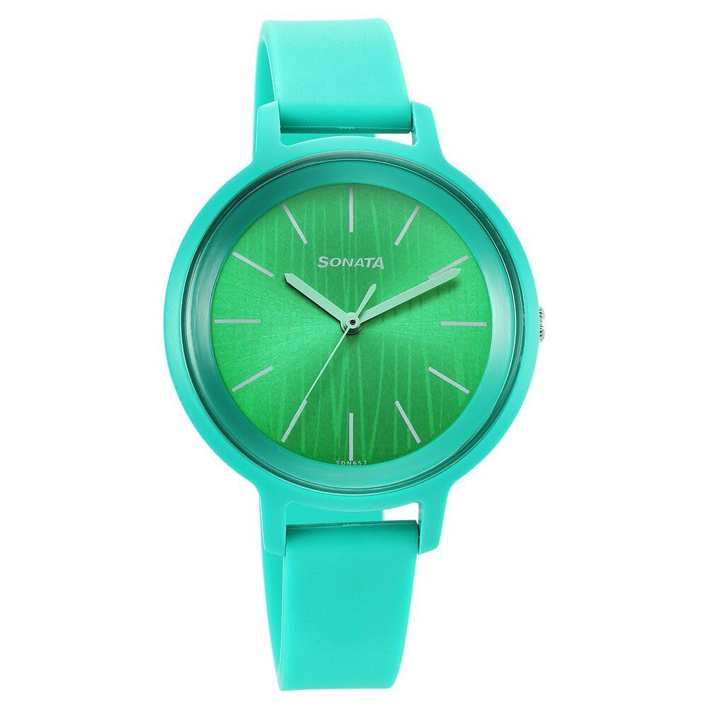 Sonata Splash Quartz Analog Green Dial Plastic Strap Watch for Women-87049PP01W (B0CSPMQBS3) Amazon Price History, Amazon Price Tracker