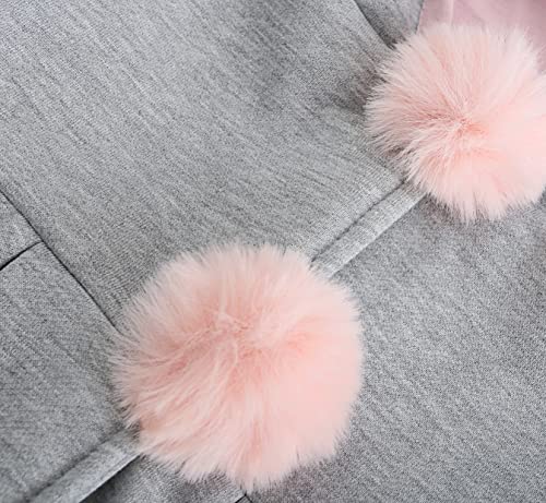 Kids Girl's Hooded Jacket 3D Long Bunny Ears Coat Cotton Outwear Fall Winter Clothes3