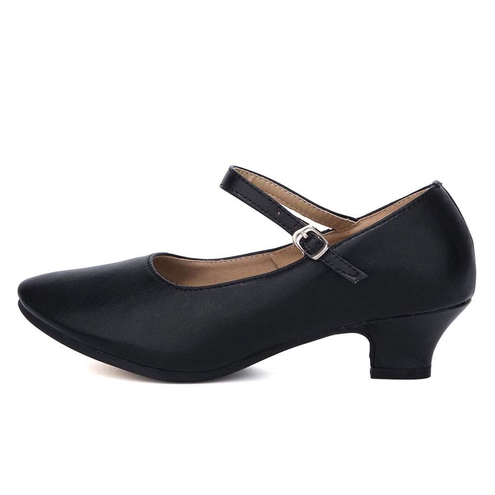 HROYL Zapatos De Baile De Cuero para Mujer Tacones De Salón con Correa De Tobillo, Modelo DYZPSD