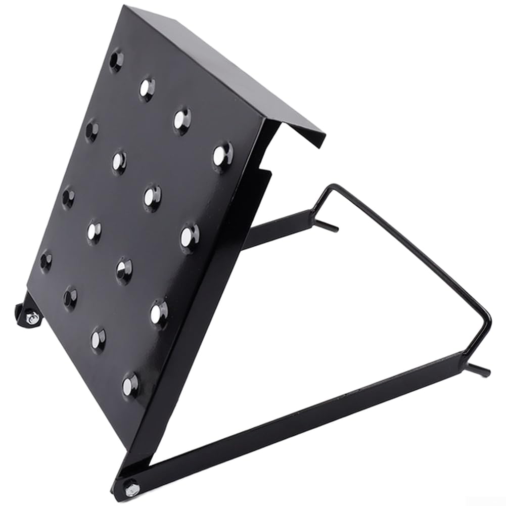 Scaffale pieghevole compatto in lega di alluminio, con nervature rinforzate, per officina, garage, ponteggi, 34,5 x 26,8 x 39 cm (Nero)