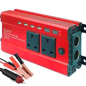 1500W Peak Inverter – Car Power Inverter 12V to 240V, AC Car Converter with 3.1A 4 USB 2 AC Sockets Dual Car Adapter With LED Display, Suitable for Travel, Camping, RV