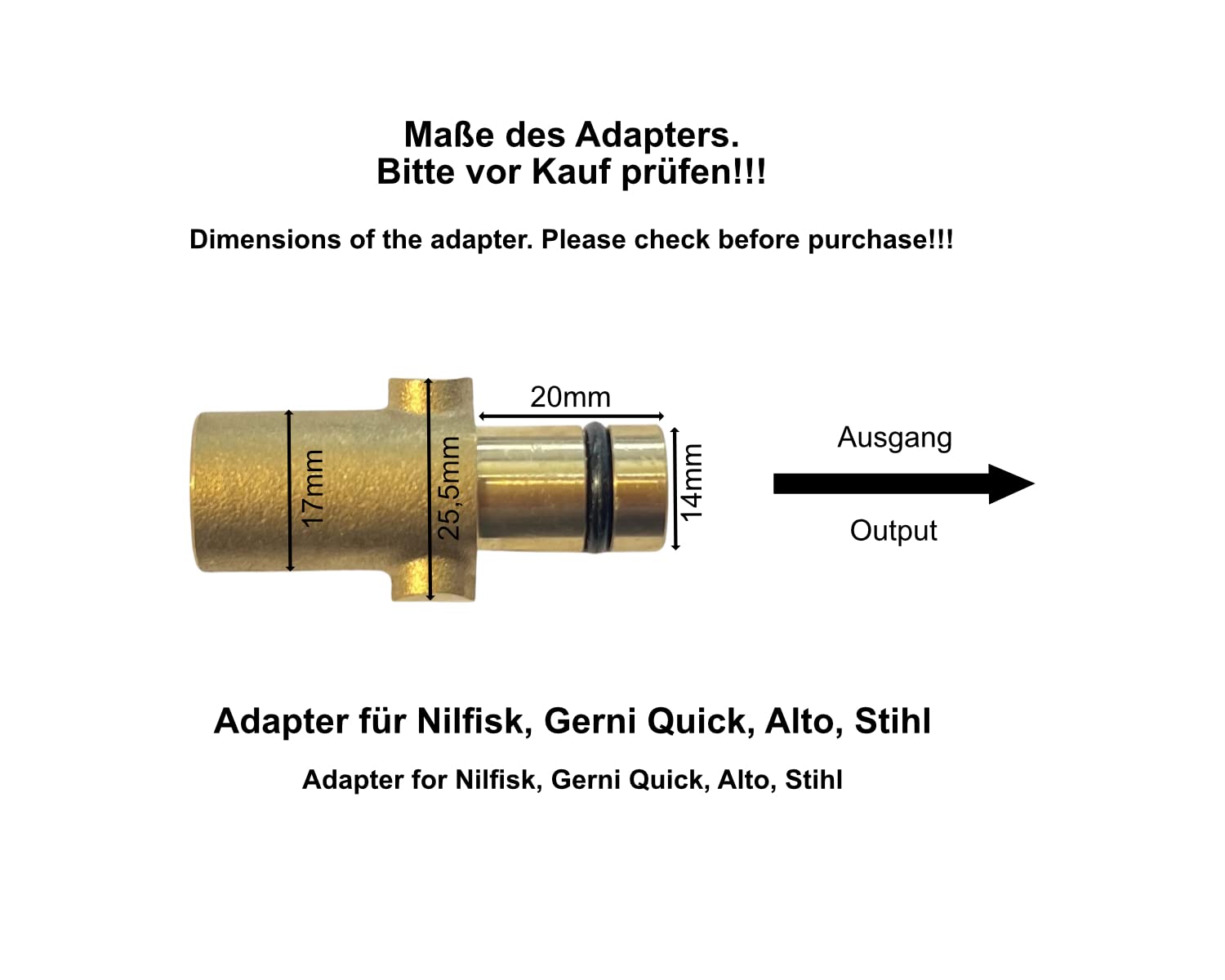 M&M Smartek Adaptateur pour – Compatible avec baïonnette Kärcher IG vers Nilfisk, Kränzle, Lavor, Parkside, STIHL, Easy!Lock TR22, Bosch, Alto AG (adaptateur Nilfisk/STIHL/HUSQVARNA)