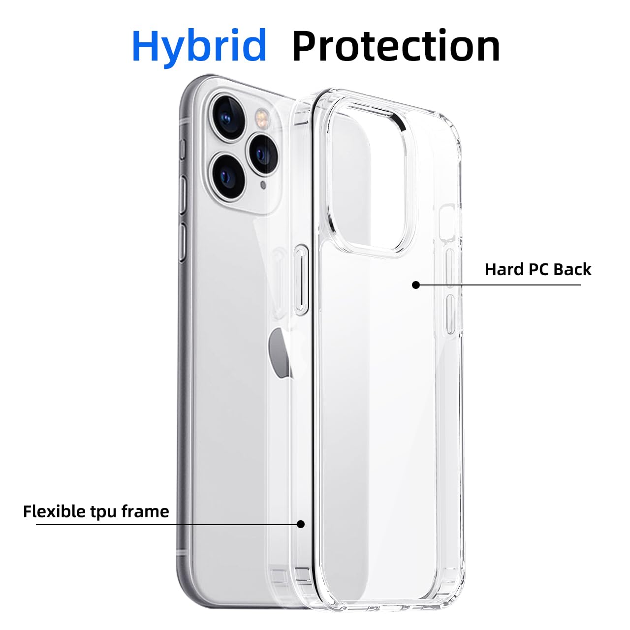 tigratigro Cover per iPhone 11 Pro 5.8 Pollici, Anti Ingiallimento,Custodia con Assorbimento degli Urti e Anti-Graffio,Struttura Protettiva Antiscivolo, Classico Stile Cover Trasparente