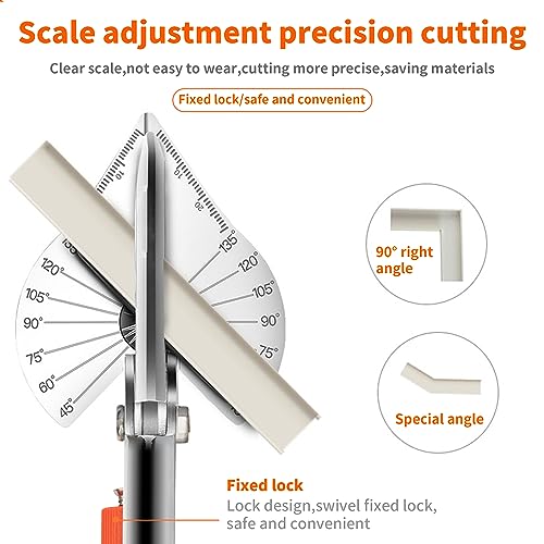 GARTOL Miter Shears, Multifunctional Trunking Shears for Angular Cutting of Moulding and Trim, Adjustable at 45 to 135 Degree, Hand Tools for Cutting Soft Wood, Plastic, PVC, No Replacement Blade